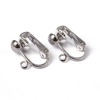 Iron Clip-on Earring Findings for Non-Pierced Ears X-EC141-NF-1