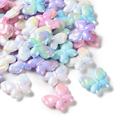 UV Plating Opaque Acrylic Beads MACR-L010-04-1
