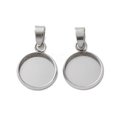 304 Stainless Steel Pendant Cabochon Settings STAS-L282-010P-04-1
