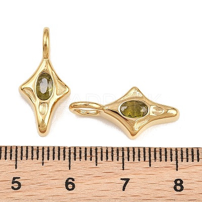 304 Stainless Steel Micro Pave Cubic Zirconia Pendants CU-CBAAD99-01G-A-1