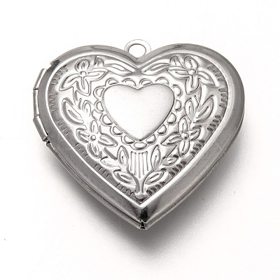 Non-Tarnish 316 Stainless Steel Locket Pendants X-STAS-P268-01B-P-1