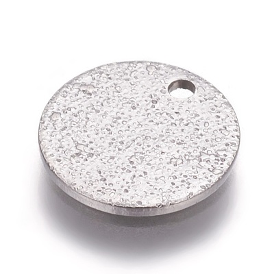 Tarnish Resistant 304 Stainless Steel Textured Pendants STAS-I098-01-10mm-P-1