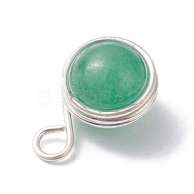 Natural Mixed Gemstone Copper Wire Wrapped Pendants PALLOY-JF02604-01-1