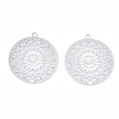 Non-Tarnish 201 Stainless Steel Filigree Pendants X-STAS-R102-12P-1