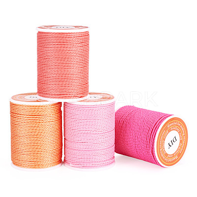 4 Rolls 4 Colors Round Waxed Polyester Cord YC-TA0001-27A-1