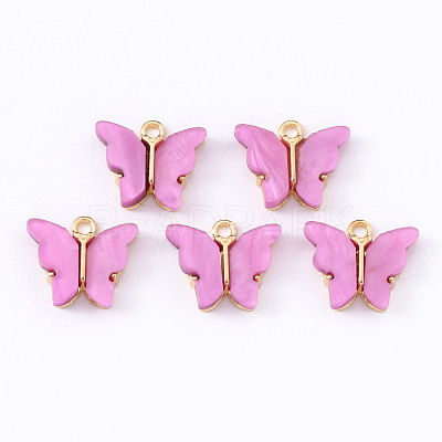 Alloy Acrylic Pendants ENAM-R136-01E-1