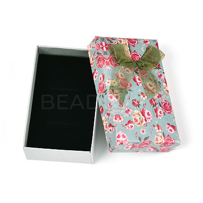 Flower Pattern Cardboard Jewelry Packaging Box CBOX-L007-003B-1