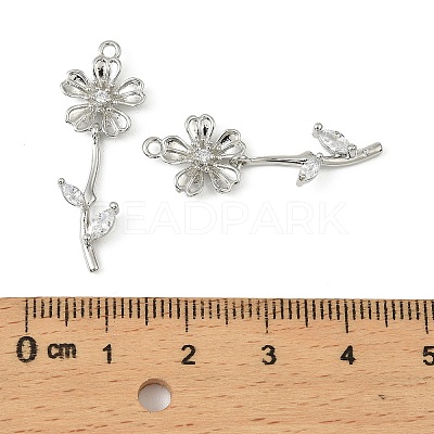 Brass Micro Pave Cubic Zirconia Pendants KK-C107-09B-P-1