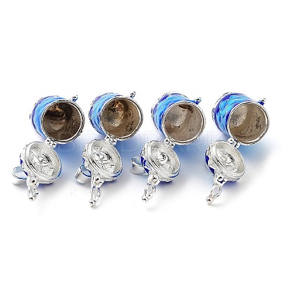 Brass Prayer Box Pendants KK-D528-16-1