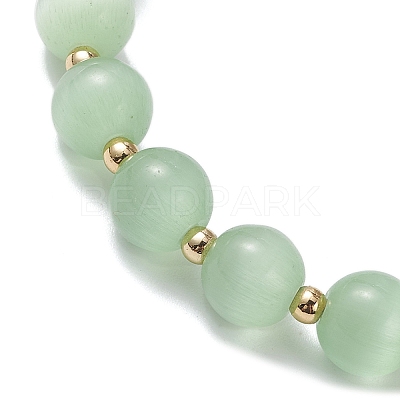 Cat Eye Beads Stretch Bracelets for Women BJEW-TA00691-01-1