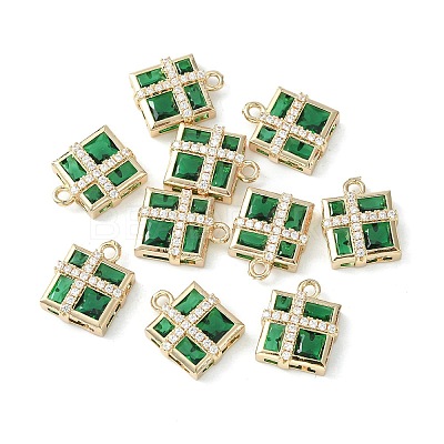 Brass Pave Cubic Zirconia Pendants KK-G462-44KCG-03-1