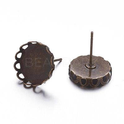 Brass Stud Earring Settings KK-I003-AB-NF-1