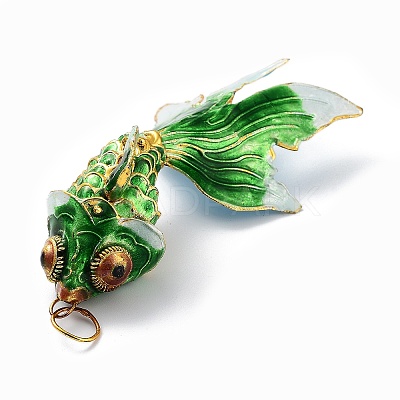 Brass Cloisonne Pendants KK-P251-A04-G-1