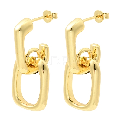 Brass Stud Dangle Earrings KK-CBAB173-01G-1