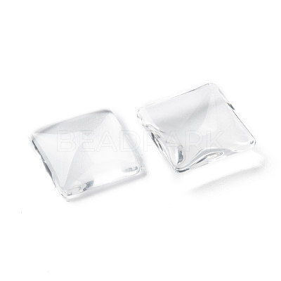 Transparent Clear Glass Square Cabochons GGLA-A001-15mm-1