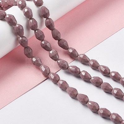Faceted Glass Beads Strands GLAA-E037-01B-1