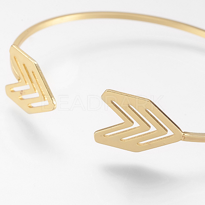 Brass Cuff Bangle X-BJEW-P168-F05-1