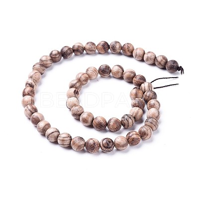 Natural Wood Beads Strands WOOD-F008-06-B-1