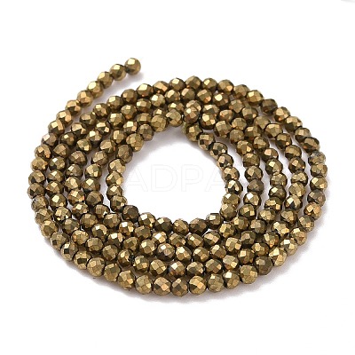 Electroplate Glass Beads Strands GLAA-H021-01A-FP07-1