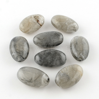 Oval Imitation Gemstone Acrylic Beads OACR-R033B-07-1