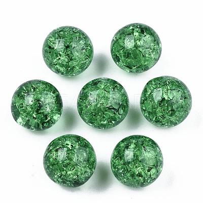 Transparent Crackle Acrylic Round Beads Strands CCG-R002-12mm-08-1