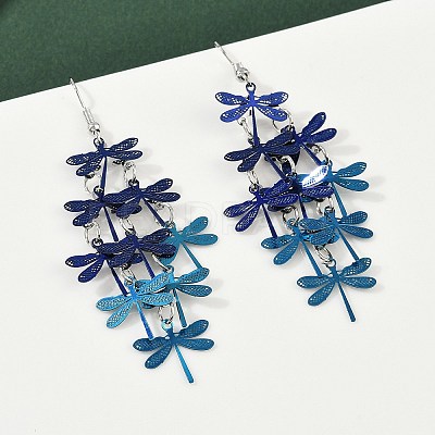 430 Stainless Steel Dragonfly Dangle Earrings EJEW-A137-04P-02-1