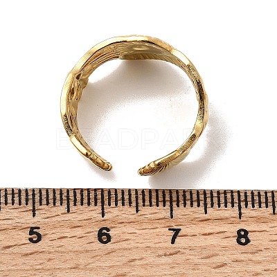304 Stainless Steel Open Cuff Rings for Women RJEW-K313-15G-1