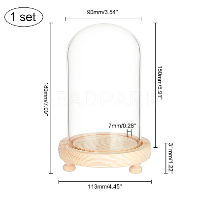 Glass Dome Cover AJEW-WH0312-39-1