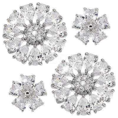 4Pcs 2 Styles 1-Hole Alloy Shank Button BUTT-PH0001-23-1