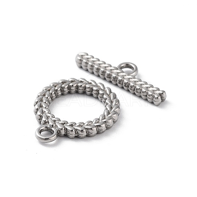 Non-Tarnish 304 Stainless Steel Ring Toggle Clasps STAS-A092-09A-P-1