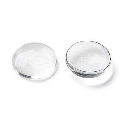 Transparent Glass Cabochons GGLA-R026-15mm-1