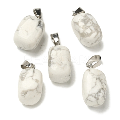 Natural Howlite Pendants G-Z067-03P-08-1