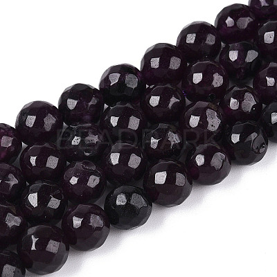 Dyed Natural White Jade Beads Strands G-T139-8mm-60-02-1