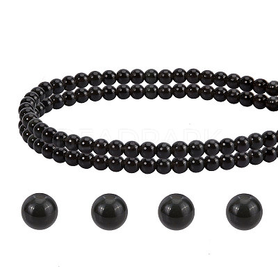 Natural Obsidian Beads Strands G-PH0028-4mm-14-1
