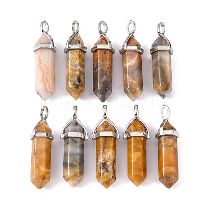 Natural Crazy Agate Pointed Pendants G-M378-01P-A36-1