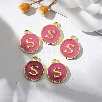 Golden Plated Alloy Enamel Charms ENAM-S118-08S-1