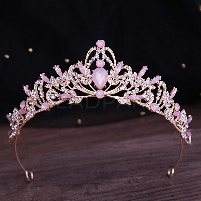 Alloy Rhinestone Crown Hair Bands for Woman Girls PW-WGB2F57-21-1