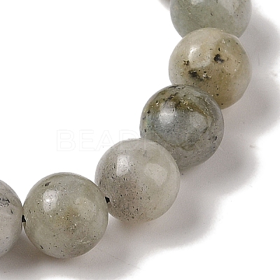 10mm Round Natural Labradorite Braided Bead Bracelets BJEW-C067-01C-14-1