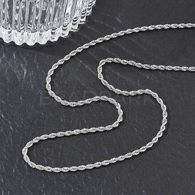 10Pcs 2MM 304 Stainless Steel Rope Chain Necklaces NJEW-G203-08P-1