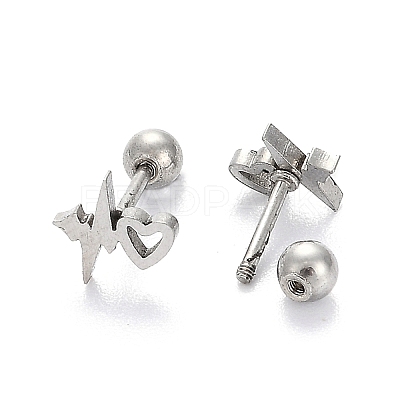 Tarnish Resistant 201 Stainless Steel Barbell Cartilage Earrings EJEW-R147-40-1