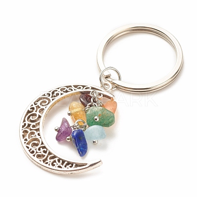 Mixed Mixed Stone and Tibetan Style Alloy Keychain KEYC-JKC00322-1