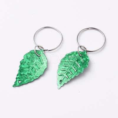 Plastic Paillette/Sequin Hair Braid Rings Pendants KEYC-TAC0001-03F-1