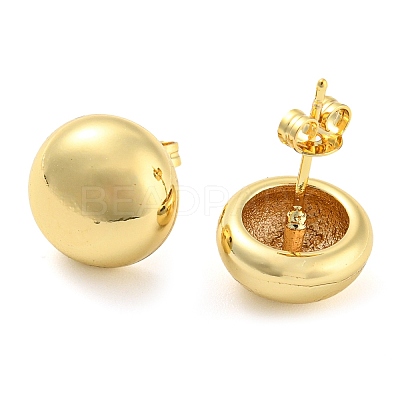 Rack Plating Brass Flat Round Stud Earrings EJEW-P242-08G-1