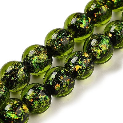 Handmade Dichroic Foil Glass Beads Strands DICH-U001-06J-1