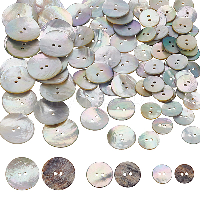 3 Style Natural Akoya Shell Buttons DIY-PH0009-79-1