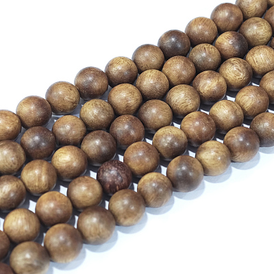 Natural Sandalwood Beads Strands X-WOOD-F008-02-C-1