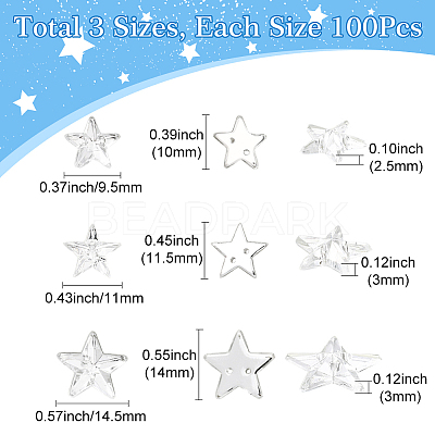 300Pcs 3 Styles Acrylic Cabochons OACR-SP0001-97-1