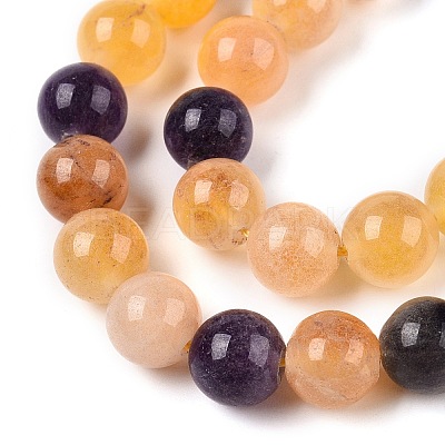 Dyed Natural White Jade Beads Strands G-T138-8mm-210-35-1