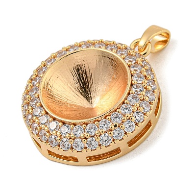 Brass Micro Pave Clear Cubic Zirconia Pendants KK-N254-118G-02-1