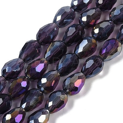 Transparent Electroplate Glass Beads Strands EGLA-N013-T10mm-B06-1